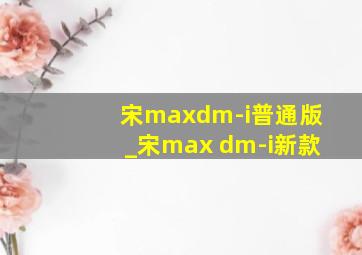 宋maxdm-i普通版_宋max dm-i新款